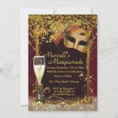 Mannen Masquerade Mardi Gras Verjaardagsfeestje Ui Kaart (Achterkant)