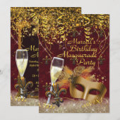Mannen Masquerade Mardi Gras Verjaardagsfeestje Ui Kaart (Voorkant / Achterkant)