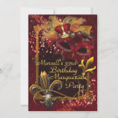 Mannen Masquerade Mardi Gras Verjaardagsfeestje Ui Kaart (Voorkant)