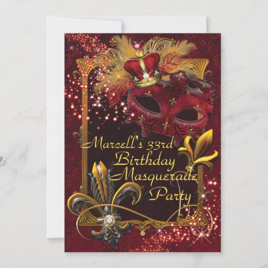 Mannen Masquerade Mardi Gras Verjaardagsfeestje Ui Kaart (Voorkant)