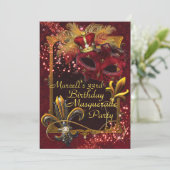 Mannen Masquerade Mardi Gras Verjaardagsfeestje Ui Kaart (Staand voorkant)