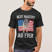 Mannen Mastiff papa Amerikaanse vlag Engelse Masti T-shirt (Voorkant)