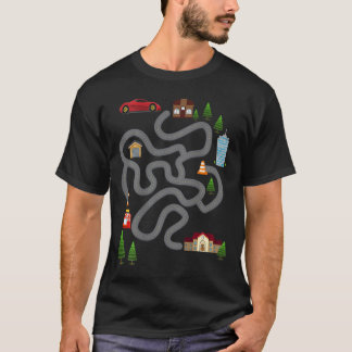 Mannen Maze Race Car Track Gifts voor papa Achterg T-shirt