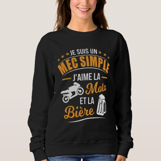 Mannen Mec Simple Love Motorcycle Biker Trui (Voorkant)