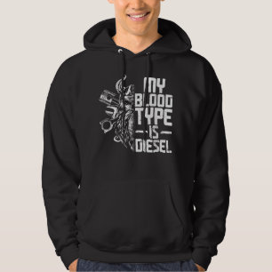 Mannen Mechanic Tuning Engineer Viking Diesel Funn Hoodie