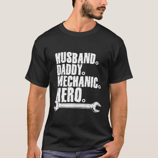 Mannen Mechanische pap Gezegde Husband Papa T-shirt (Voorkant)