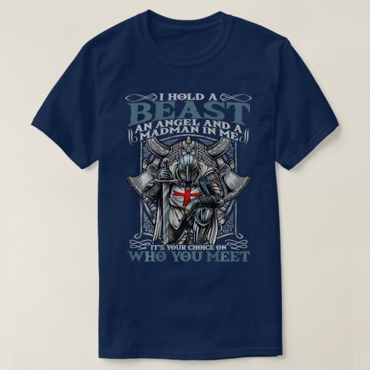 Mannen medieval Crusader Knight Templar Costume Ch T-shirt (Design voorkant)