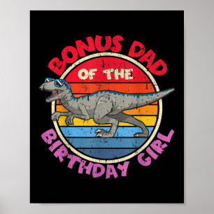 Mannen meisje Birthday I Bonus Dad I Velociraptor  Poster