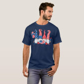 Mannen meisjes Amerikaanse vlag op 4 juli T-shirt (Voorkant volledig)