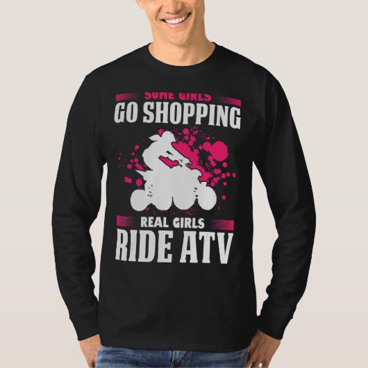 Mannen meisjes gaan echte meisjes kopen ride atv q t-shirt (Voorkant)