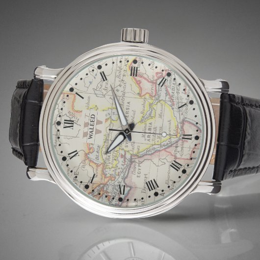 Mannen Mekka Kaart Monogram Horloge – Eid Gift