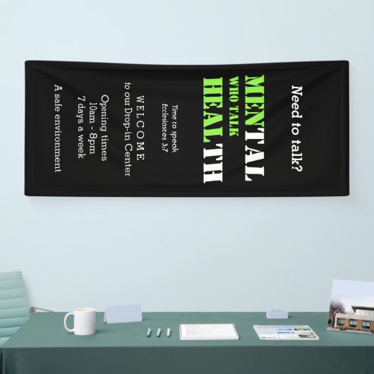 Mannen Mental Health MANNEN DIE PRATEN HEAL Custom Spandoek (Beurs)