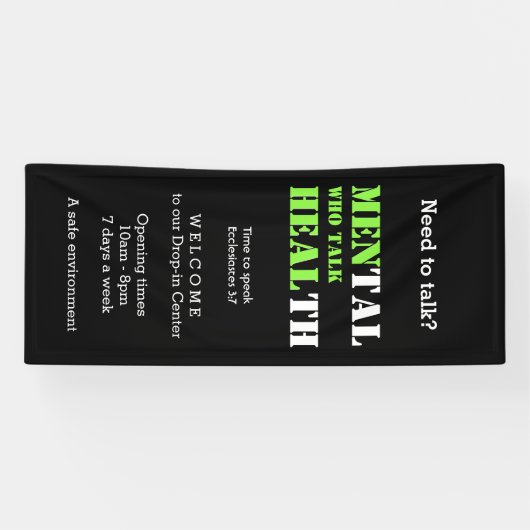 Mannen Mental Health MANNEN DIE PRATEN HEAL Custom Spandoek (Horizontaal)