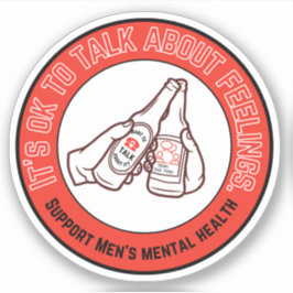 Mannen Mental Health | Praten over gevoelens Rood Sticker