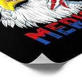 Mannen Merica Eagle Mullet Amerikaanse vlag Amerik Poster (Hoek)