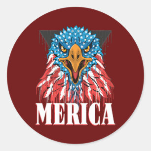 Mannen Merica Eagle Mullet Amerikaanse vlag Amerik Ronde Sticker