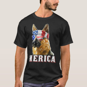 Mannen merica German Shepherd Dog 4 juli Americ T-shirt