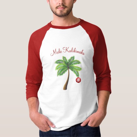 Mannen Merry Christmas Palm Shirt-Mele Kalikimaka T-shirt (Voorkant)