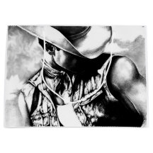 Mannen Mestculine Manly Cool Cowboy Charcoal Drawi