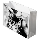 Mannen Mestculine Manly Cool Cowboy Charcoal Drawi Groot Cadeauzakje (Voorkant Gekanteld)
