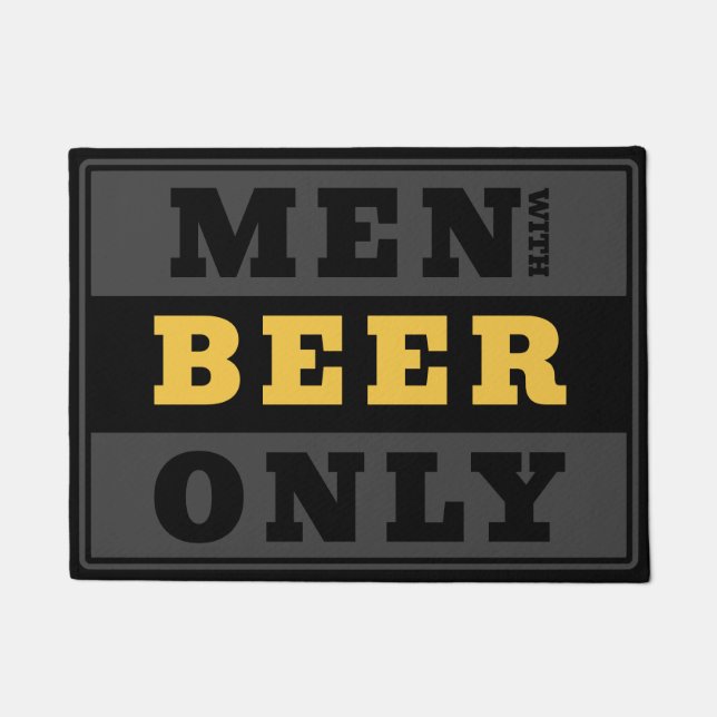 Mannen met alleen bier - Bierliefhebbers entree Deurmat (Voorkant)
