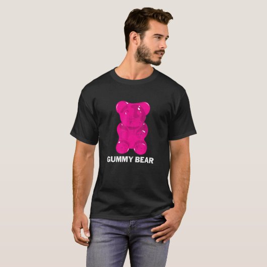 Mannen met benauwd Beer  met fijn Snoep T-shirt (Voorkant volledig)