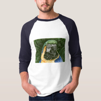 Mannen met blauw- en goudmakreel 3/4-standaard t-shirt