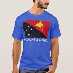 Mannen met de vlag van Papoea-Nieuw-Guinea, vrouwe T-shirt