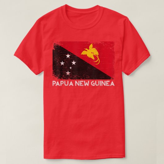 Mannen met de vlag van Papoea-Nieuw-Guinea, vrouwe T-shirt (Design voorkant)