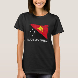 Mannen met de vlag van Papoea-Nieuw-Guinea, vrouwe T-shirt