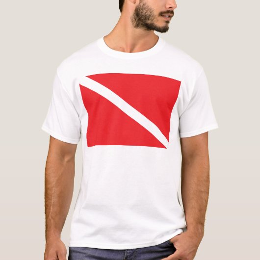 MANNEN met de vlag van SCUBA-duikvlucht T-shirt (Voorkant)