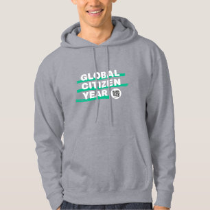 Mannen met een grijs snoepgoed hoodie