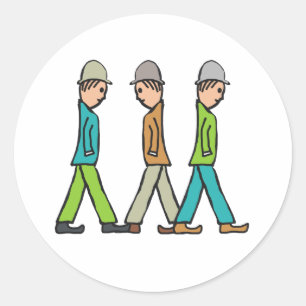 Mannen met een lage matchstick ronde sticker
