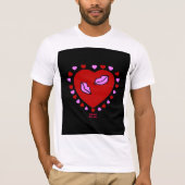 Mannen met een liefdevol hart Kisses Basic White T T-shirt (Voorkant)
