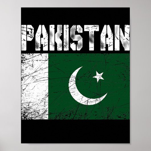 Mannen met een vernederd patriottisch Pakistan Vla Poster (Voorkant)