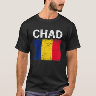 Mannen met een verstoorde patriottische Tsjaad, vr T-shirt