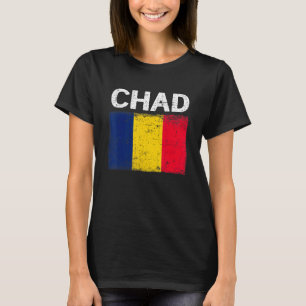 Mannen met een verstoorde patriottische Tsjaad, vr T-shirt