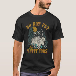Mannen met fluffy Koeien Vrouwen Vintage Bison T-shirt