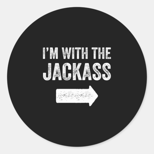 Mannen met het koppels outfit grappig bijpassend ronde sticker (Voorkant)
