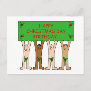 Mannen met Holly op 25 december Briefkaart