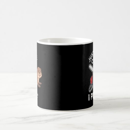 Mannen met houtwaren koffiemok (Center)