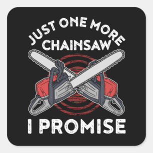 Mannen met houtwaren Lumberjack Arborist Chainzaag Vierkante Sticker