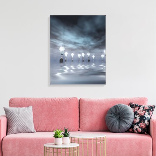 Mannen met ideeën canvas afdruk (Insitu (Woonkamer))