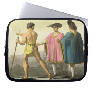 Mannen met keremoniale ponchos in Santiago, Chili Laptop Sleeve