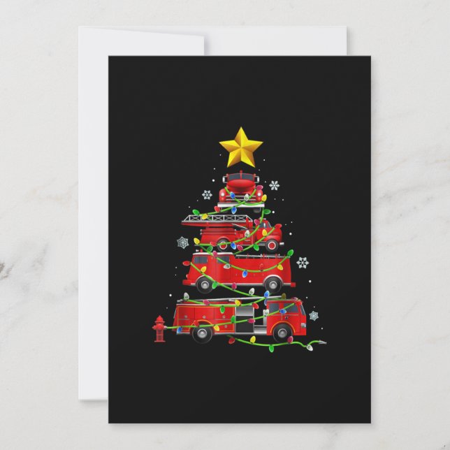 Mannen met kerstbomen voor brandweerlieden (Voorkant)