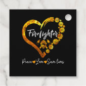 Mannen met kerstbomen voor brandweerlieden bedankjes labels (Achterkant)