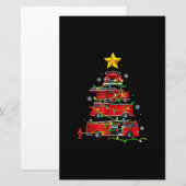 Mannen met kerstbomen voor brandweerlieden briefpapier (Voorkant / Achterkant)