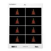 Mannen met kerstbomen voor brandweerlieden etiket (Full Sheet)