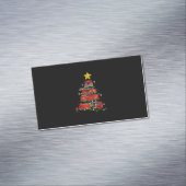 Mannen met kerstbomen voor brandweerlieden magnetisch visitekaartje (Voorbeeld)