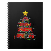 Mannen met kerstbomen voor brandweerlieden notitieboek (Voorkant)